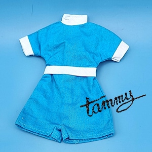 Tammy Doll Blue White Romper Original Outfit 1960s  Vintage Ideal 12&quot; Fashion Doll Size Tammy Doll Clothes Tammy Collector Snaps
