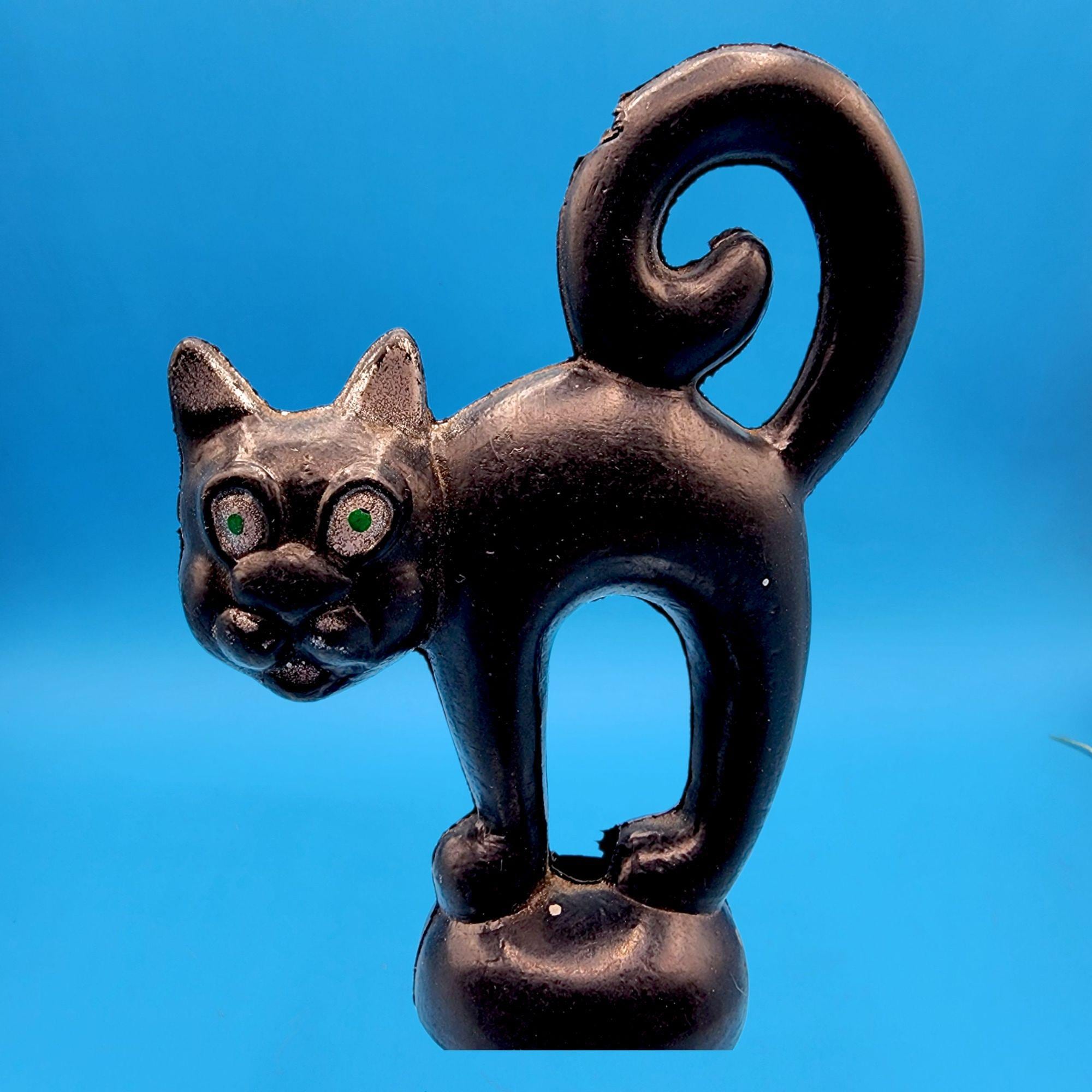 Vintage 1950s Halloween Scaredy Cat Blow Mold Figurine Hong Kong