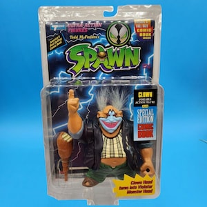 1994 McFarlane Spawn Clown Posable Figure Plus Special Edition Comic Book
