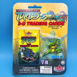 Tarjetas coleccionables 3D de las Tortugas Ninja Adolescentes Mutantes Leonardo Vintage Fleer 2003 TMNT Collector Leo TMNT Trading Card Ninja Turtles Collector OG
