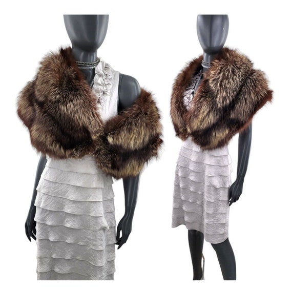 Silver Fox Fur Stole Cape Wrap Wedding Prom New Y… - image 2