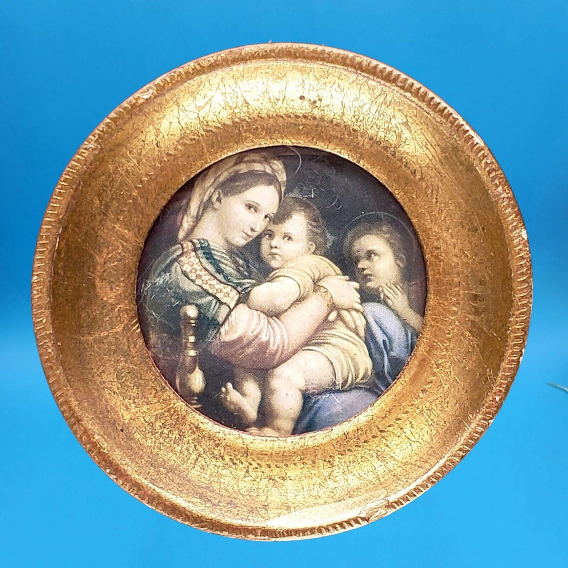 1950s Madonna & Child • Raphael Sistine Madonna Miniature Art • Made in ...