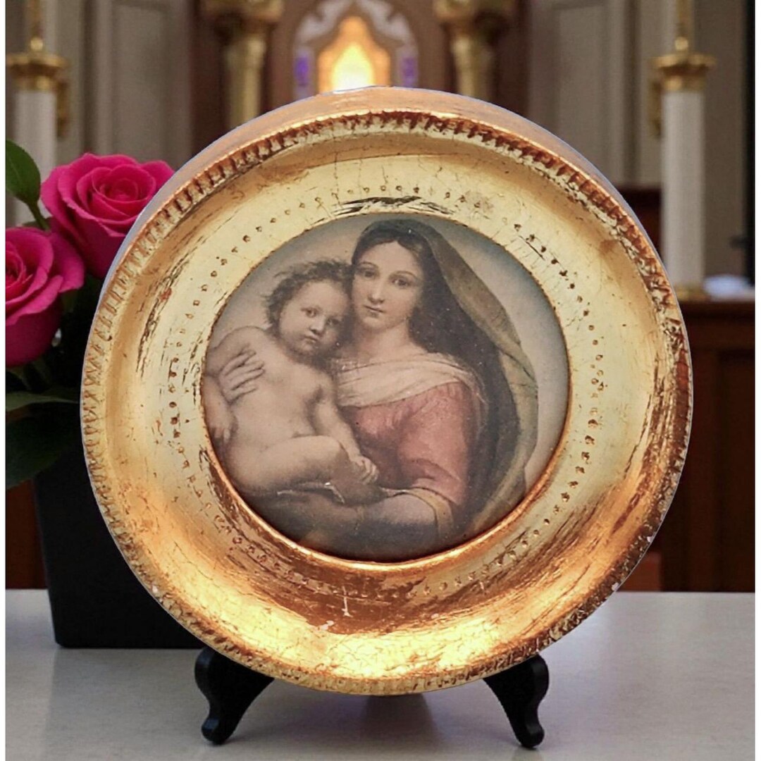 Vintage 1950s Madonna and Child Di San Sisto by Raphael Miniature Art ...