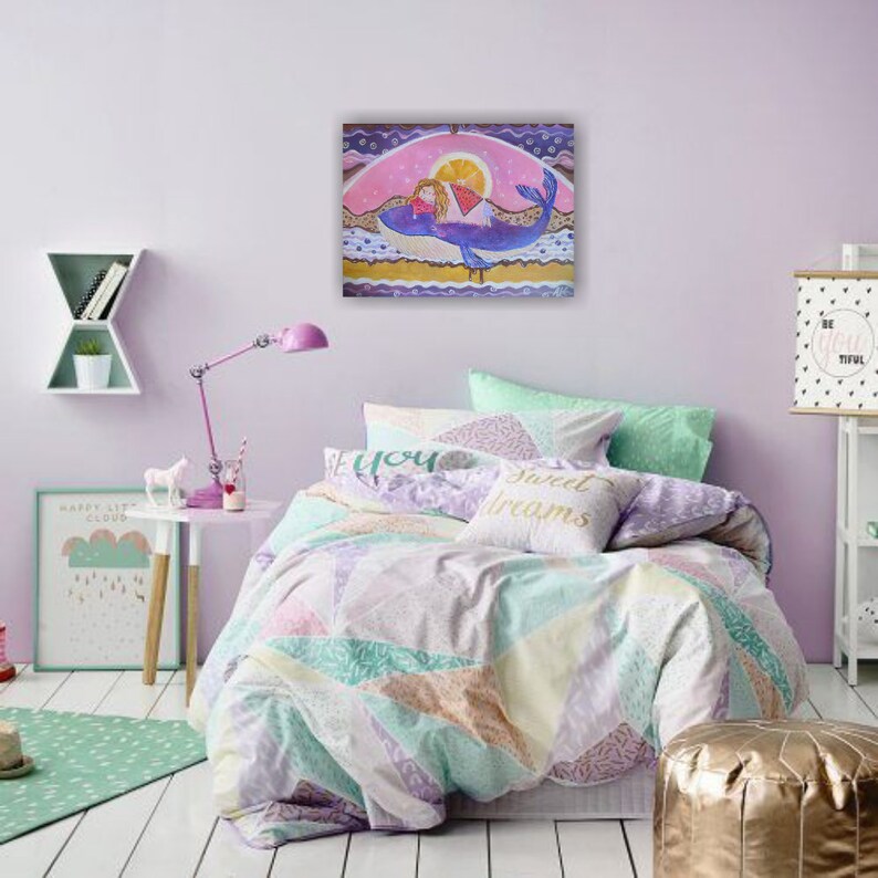 Original Painting for Children Room Wall Art for Girl's Etsy
