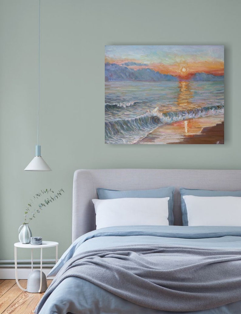 Waves Oil Painting Ocean Art Oil Art Sea Landscape Grey Painting Original Oil Sea Painting Sunset Painting Seascape Sea Wall Decor Painting Art Collectibles Delage Com Br