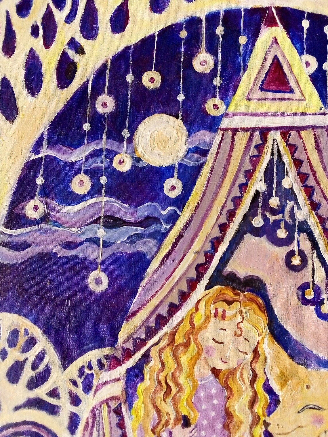 Original Painting for Children Room Wall Art for Girl's Etsy