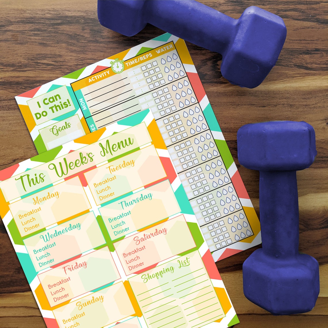 Busy Bee Health & Wellness Planner Bundle 4 Page Exercise Etsy