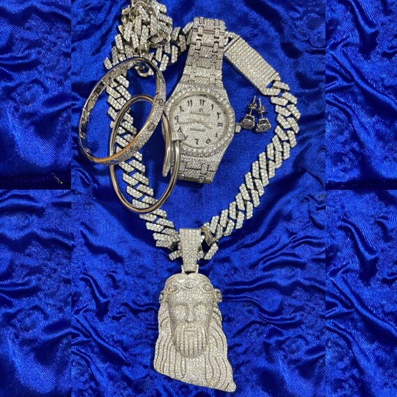Hip Hop Jewelry Combo Set Jesus Pendant 