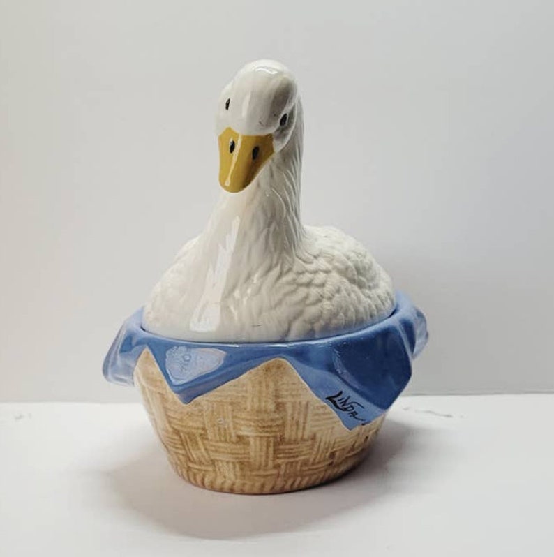 Vintage Goose Covered Candy Dish - Etsy