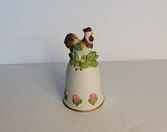 Vintage Chicken Bell Farmhouse Porcelain Collectible