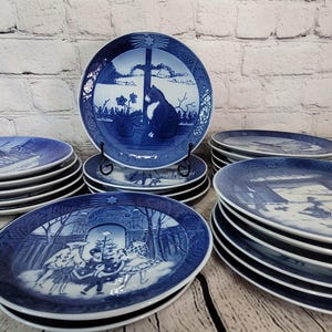 1970 - 1979 Royal Copenhagen Christmas Porcelain Collection Plates