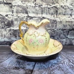 Vintage Porcelaion Pitcher and Wash Basin Set