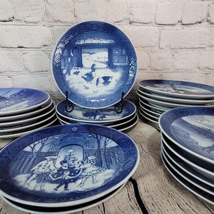 1960 - 1969 Royal Copenhagen Christmas Porcelain Collection Plates