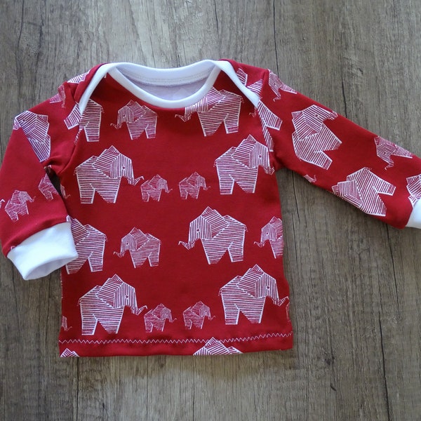 Bio Baby-Shirt "Elefanten" Gr. 56-92 Kirschrot, Mädchen, Junge