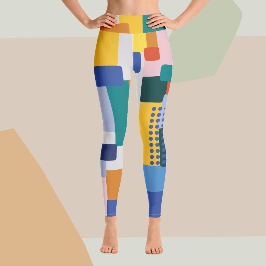 Abstract Print High Waisted Yoga 