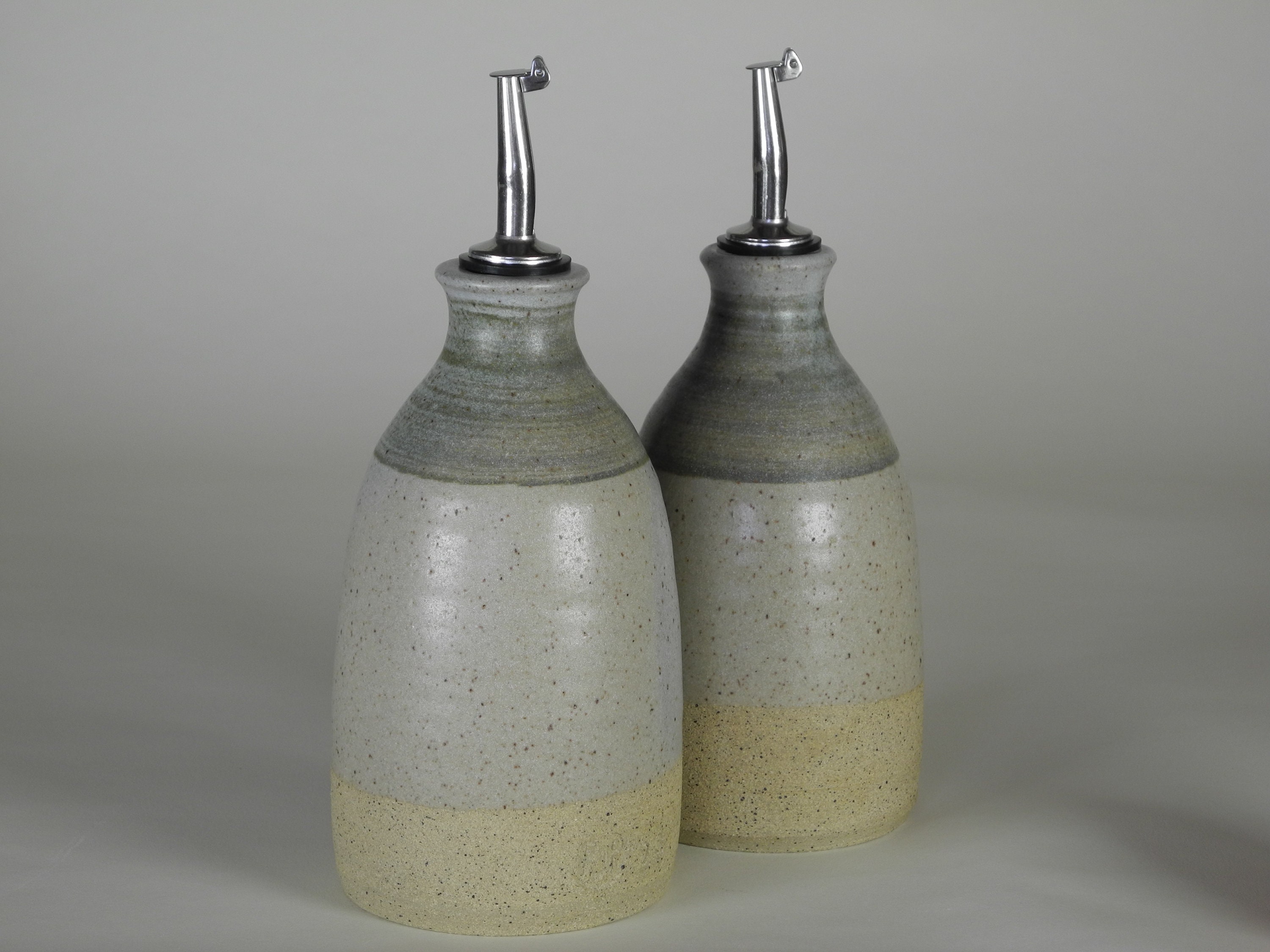 Oil & Vinegar Bottles Set of 2 Handmade Pottery 1206 Etsy