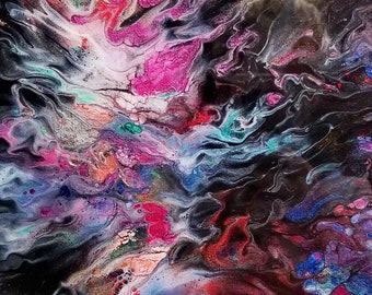 11x14 canvas art, resin, fluid, abstract, original,one of a kind painting