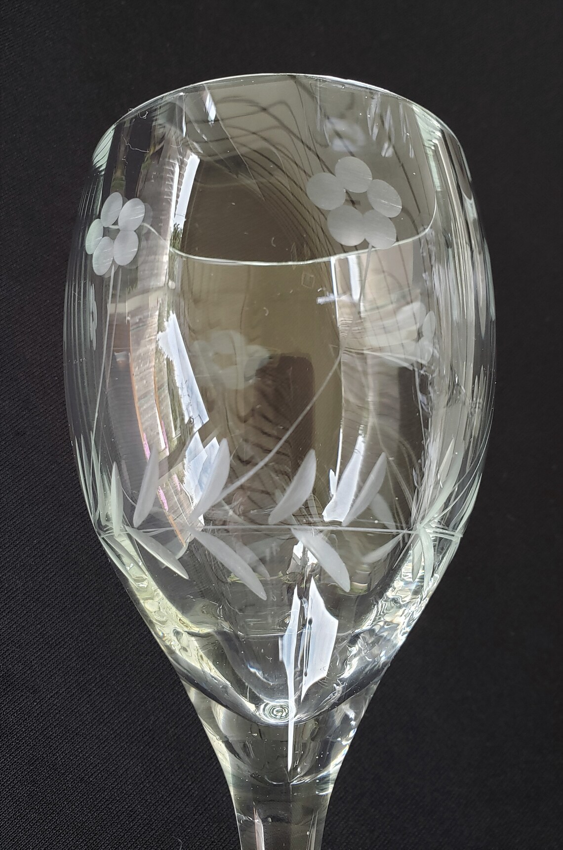 Vintage Toscany Hand Blown Made in Romania Optic Etched Etsy