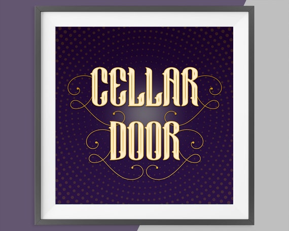 Cellar Door Donnie Darko Inspired Beautiful Phrase Phonaesthetics Vector Illustration