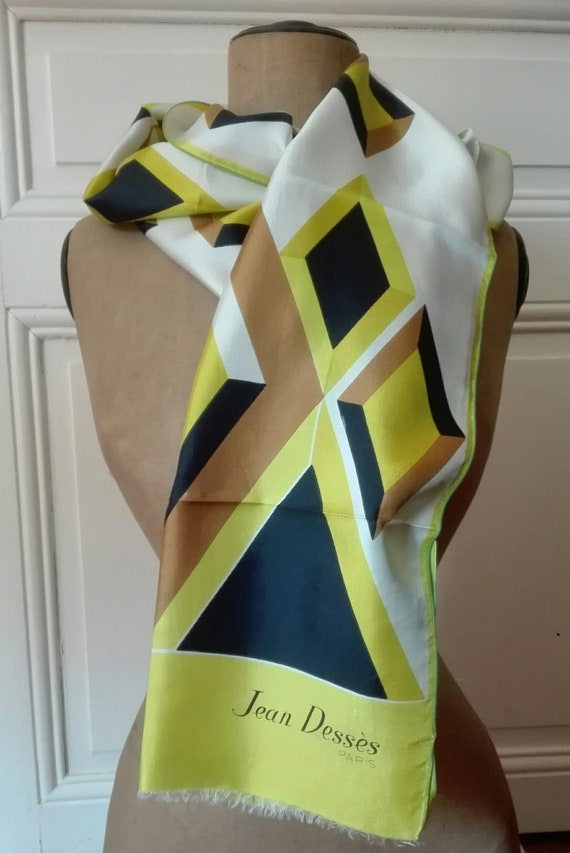 JEAN DESSES scarf in vintage silk twill 1960 1970
