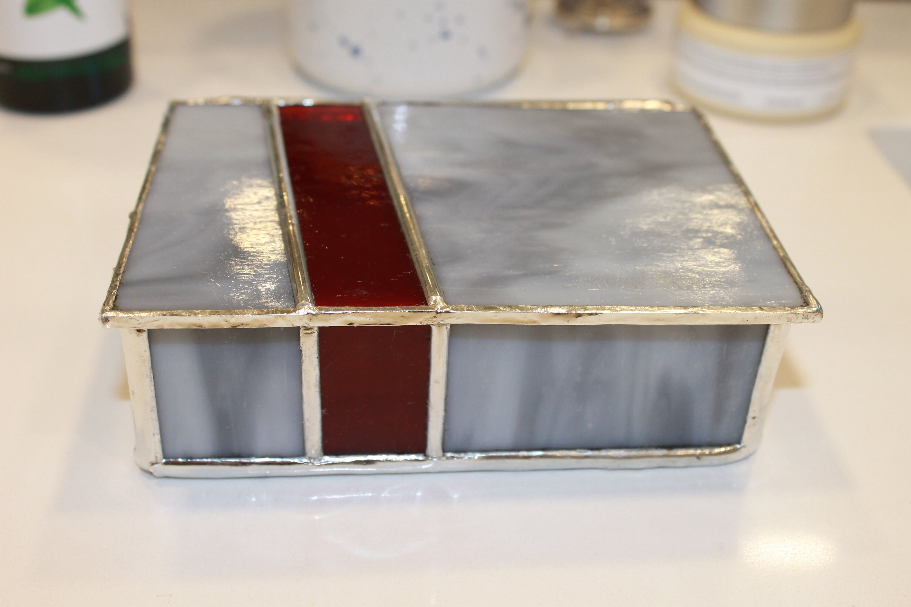 Stained Glass Box With Hinged Lid Etsy