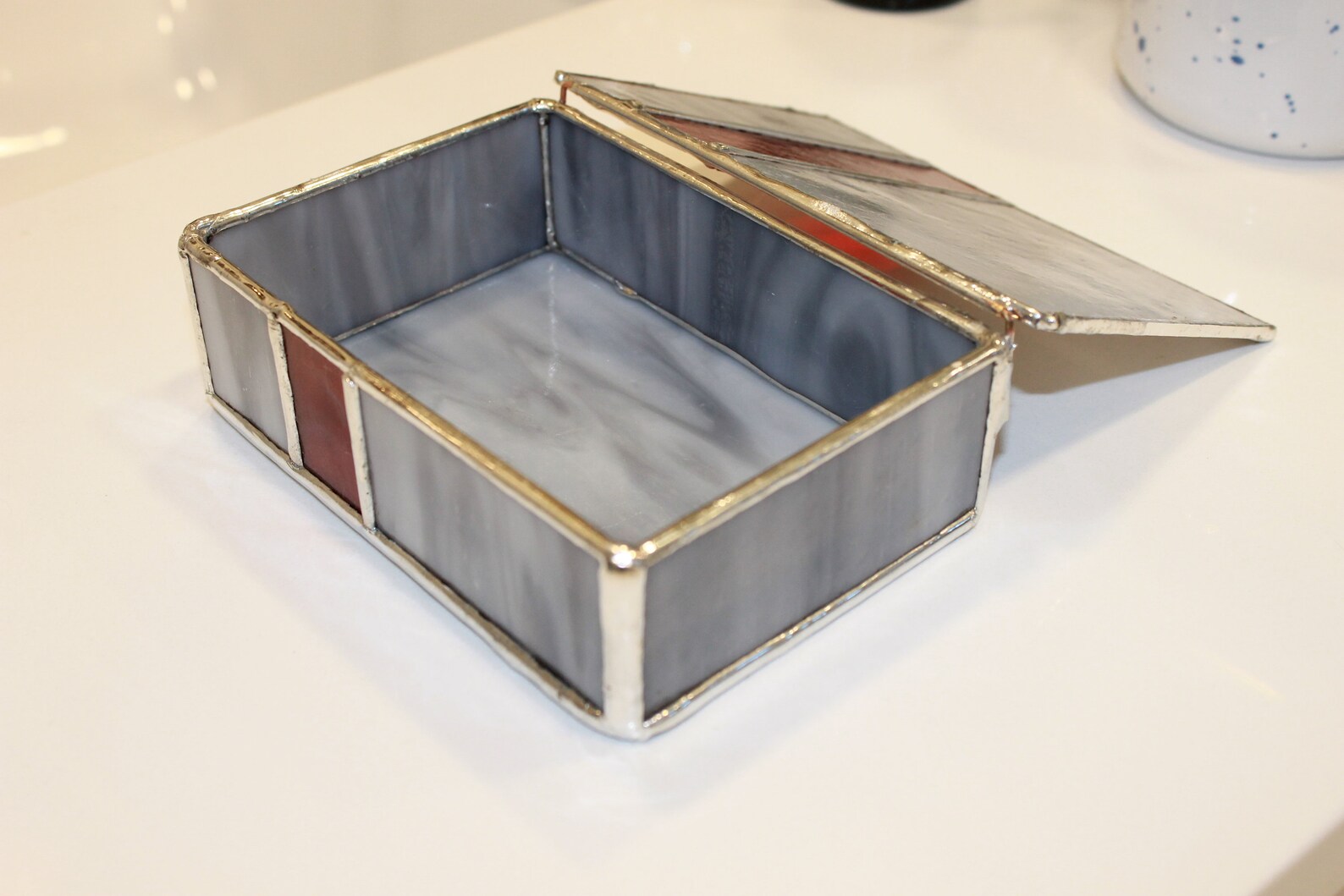 Stained Glass Box With Hinged Lid Etsy