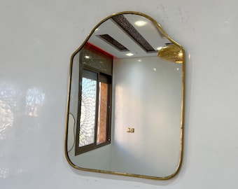 Gold Mirror, Stunning Gold Arch Wall Mirror, Beautiful Golden Vanity Mirror, Large Rectangle Mirror, Perfect Big Gold Mirror for Any Space