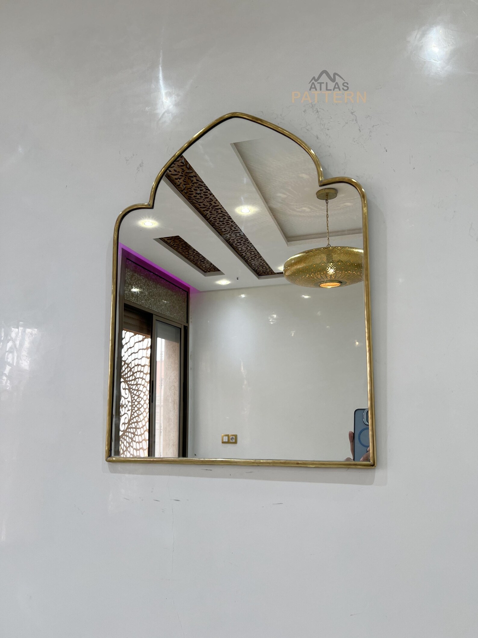 Arched Floor Mirror, Large Arch Mirror, Brass Vanity Mirror, Antique ...