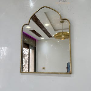 Arched Floor Mirror, Large Arch Mirror, Brass Vanity Mirror, Antique Brass Mirror, Wide Arch Mirror for Stylish Home