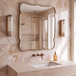 Espejo rectangular con estilo, elegantes espejos rectangulares para baño, espejo rectangular negro para tocador, espejo grande para tocador y maquillaje para cualquier espacio.