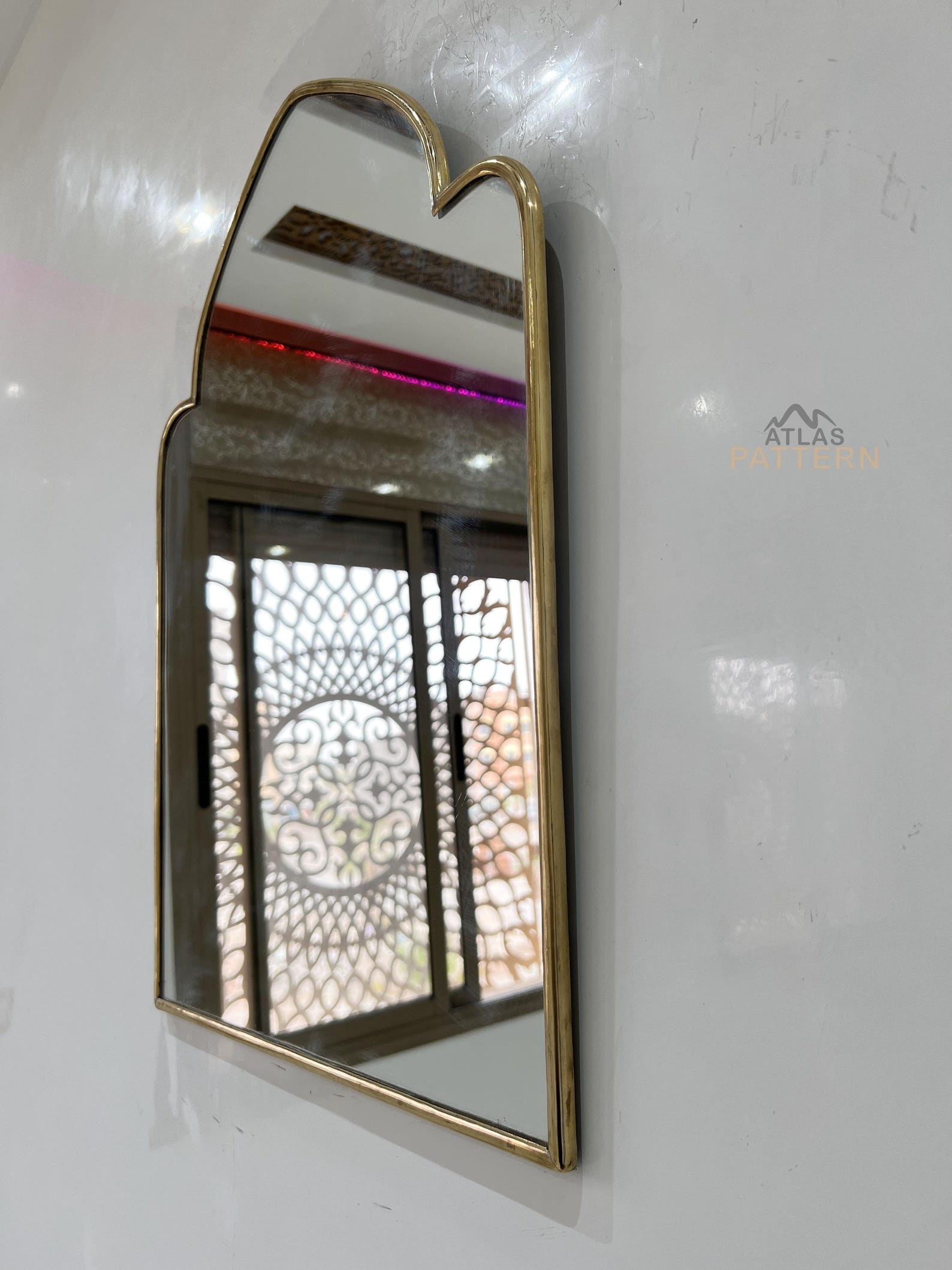 Arched Floor Mirror, Large Arch Mirror, Brass Vanity Mirror, Antique ...