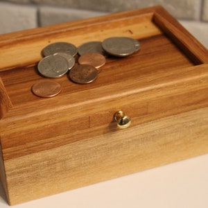 Magic Coin Bank. Handmade Oak Coin Bank. Coin Bank.