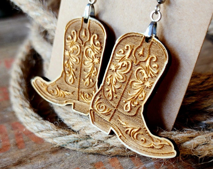 Western Earrings. Cowboy Boot Earrings. Cowgirl Earrings.
