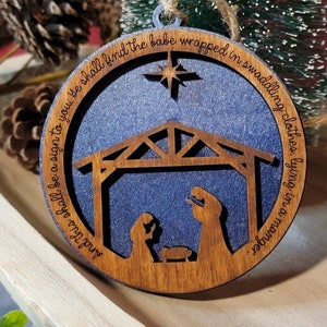 Nativity Ornament Set | 4 Piece Christmas Ornament Set | Nativity Scenes Ornament Set