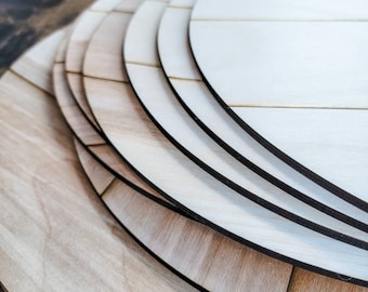 5 pack Blank Rounds for Signs & Door/Entryway Hanger | Pack of 5 Wood Rounds | Birch .25in Blank Rounds | FREE Shipping | Solid or Shiplap