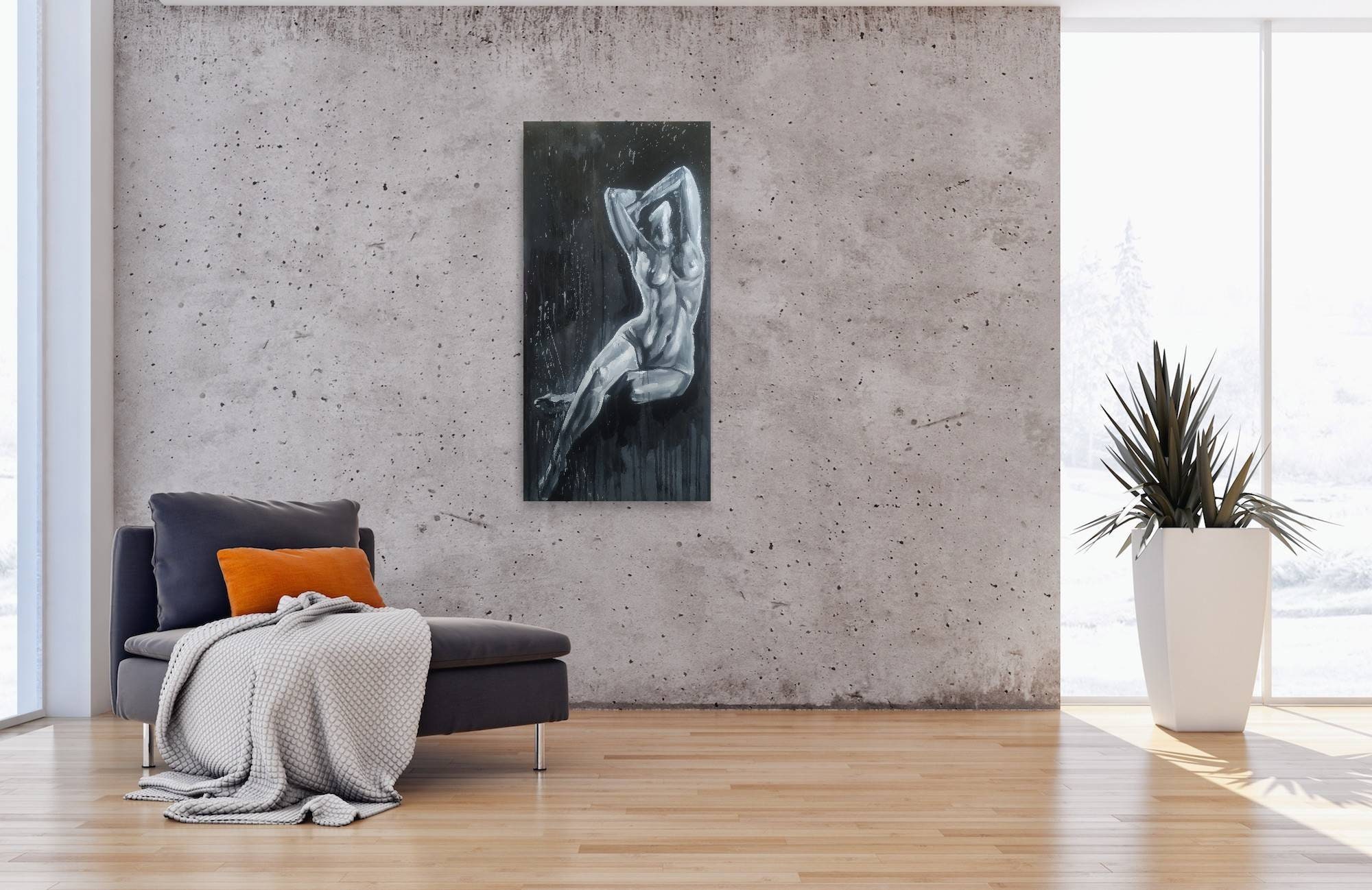 Full Body Nude Art Woman Figure Oil Painting Erotic Art on - Etsy