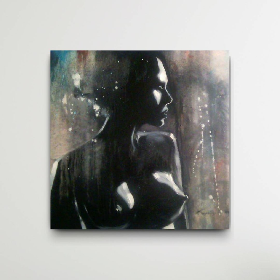 Nudes Black and White Naked Woman Oil Painting Original - Etsy