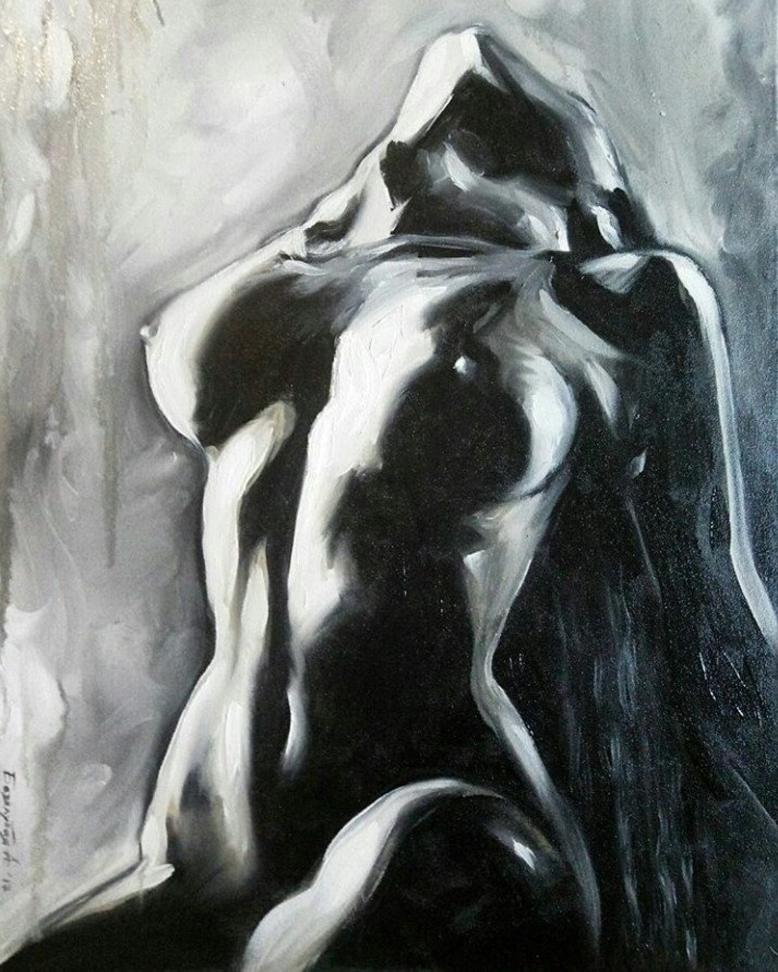 Nude pop art original oil painting by terry p wylde