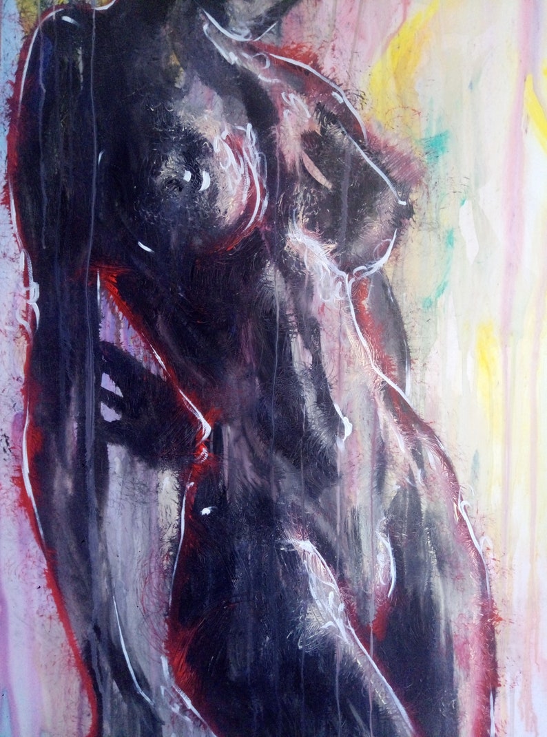 Nude Painting Original Acrylic Art Wall Art Large Abstract  Etsy