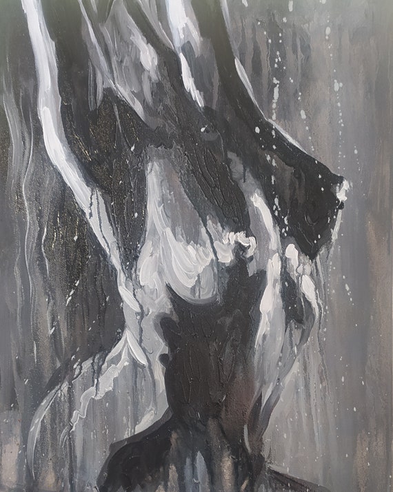 抽象的な女性の油彩画 抽象的な女性の絵画大きな顔のない肖像画、カラフルな肖像画の顔の