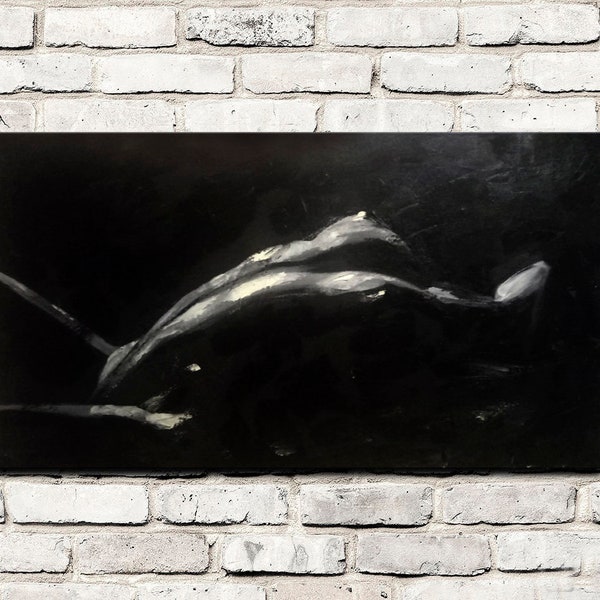 Large Nude Art Black White Etsy