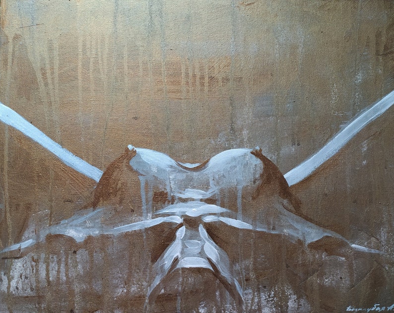 Bronze Wall Art Original Nude Painting Bedroom Art Sexy Etsy