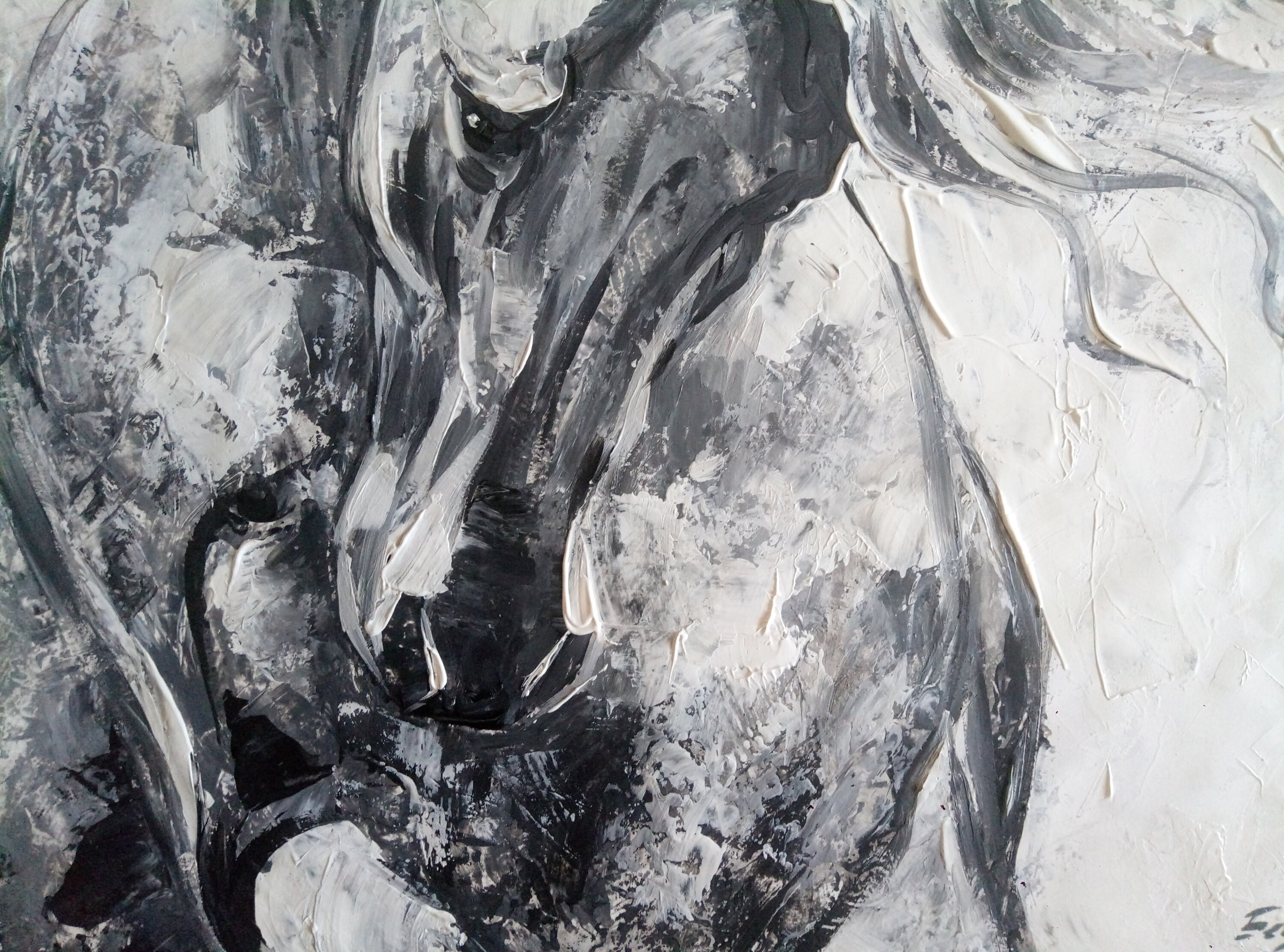 Extra large horse painting Running horse Gallop art Black and Etsy