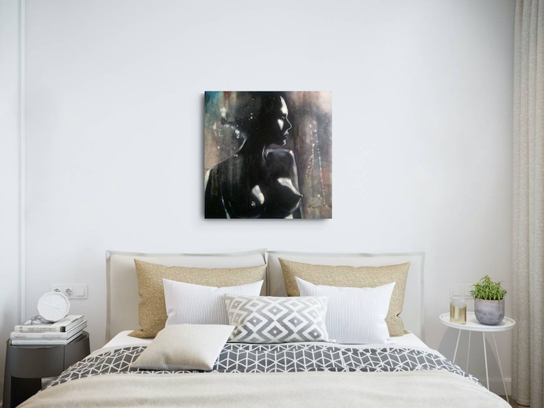 Nudes Black and White Naked Woman Oil Painting Original - Etsy