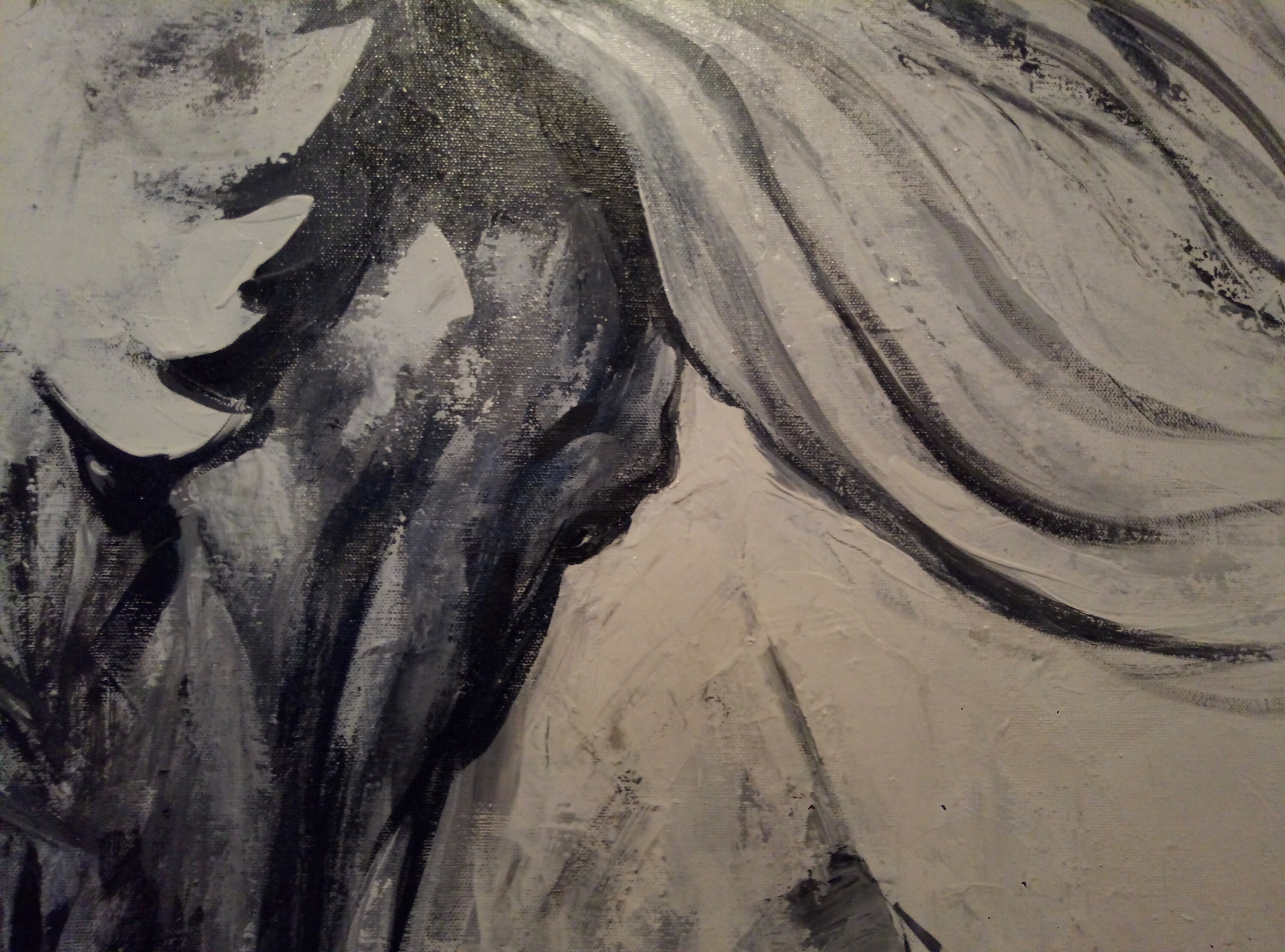 Extra Large Horse Painting Running Horse Gallop Art Black and Etsy