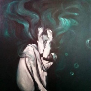 Mermaid Oil Painting Original Nude Under Water Erotic Large - Etsy