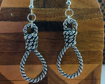 Antique Silver Tone Noose Pendant Necklace - Set Of 4 Gothic Style HC94 Charms