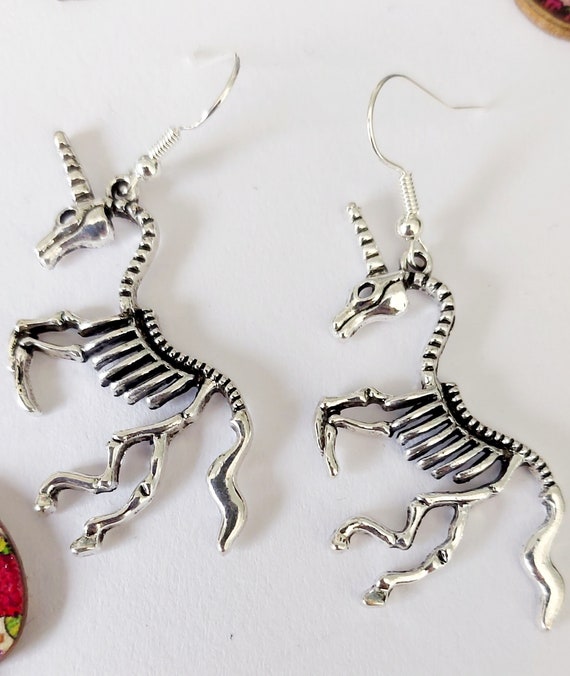 Skeleton unicorn hotsell earrings