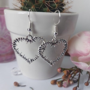 Spikey Heart Gothic Heart Earrings