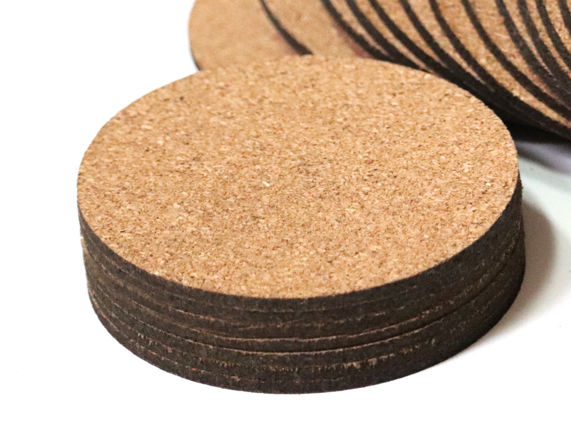 Blank Circle Cork Coasters, Dark Edges for DIY and Crafts Etsy Australia